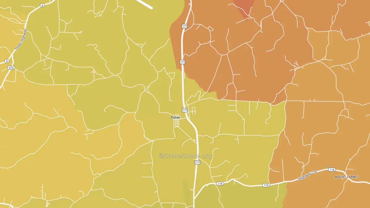 Fisher, LA Map of Vandalism Rates