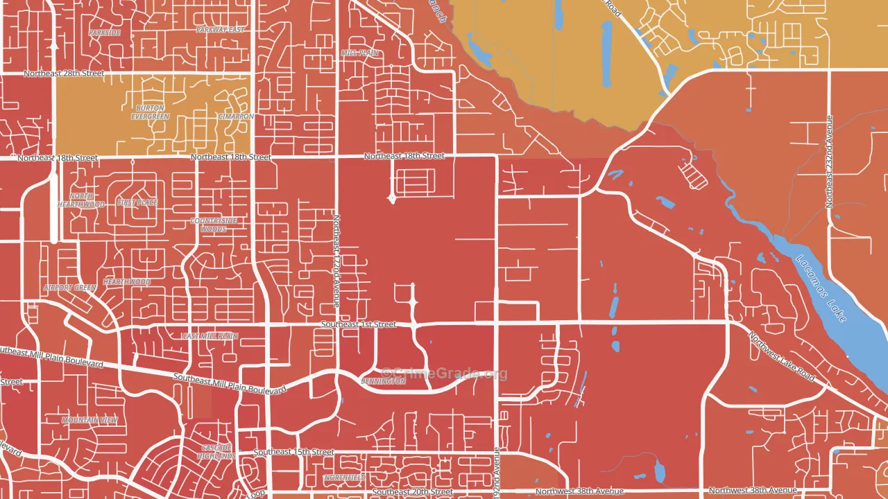 Fisher-Mill Plain-Fisher's Village, Vancouver, WA Map of Vandalism Rates