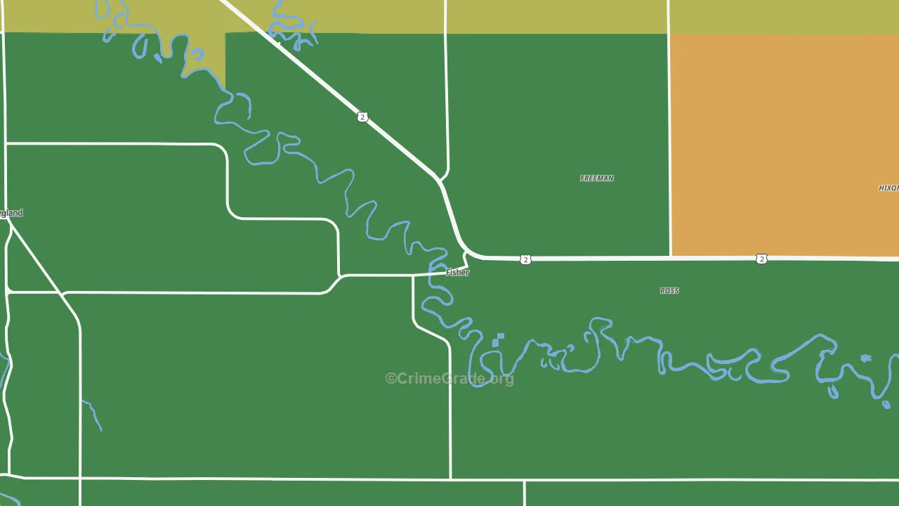 Fisher, MN Map of Vandalism Rates