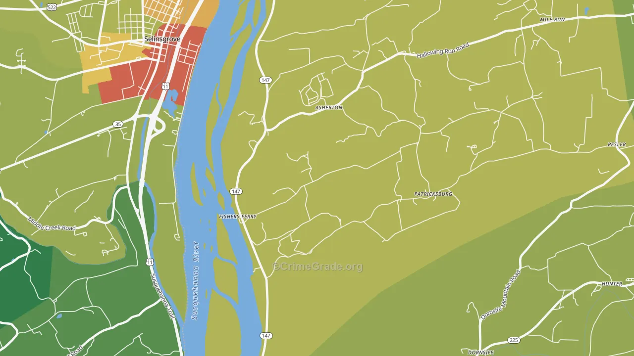 Fishers Ferry, PA Map of Vandalism Rates