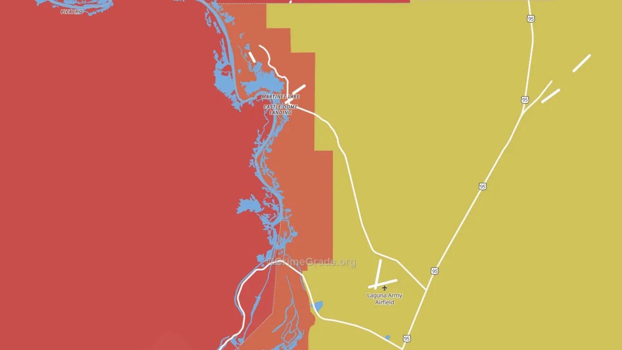 Fishers Landing, AZ Map of Vandalism Rates