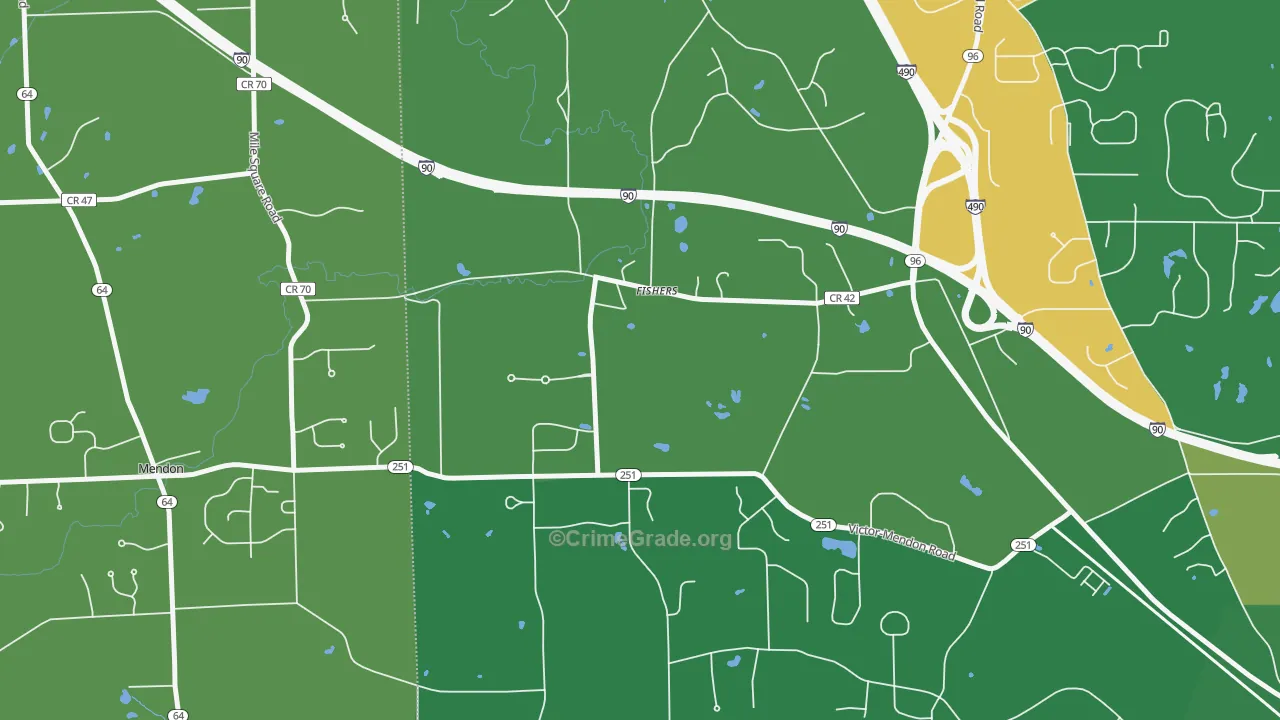Fishers, NY Map of Vandalism Rates
