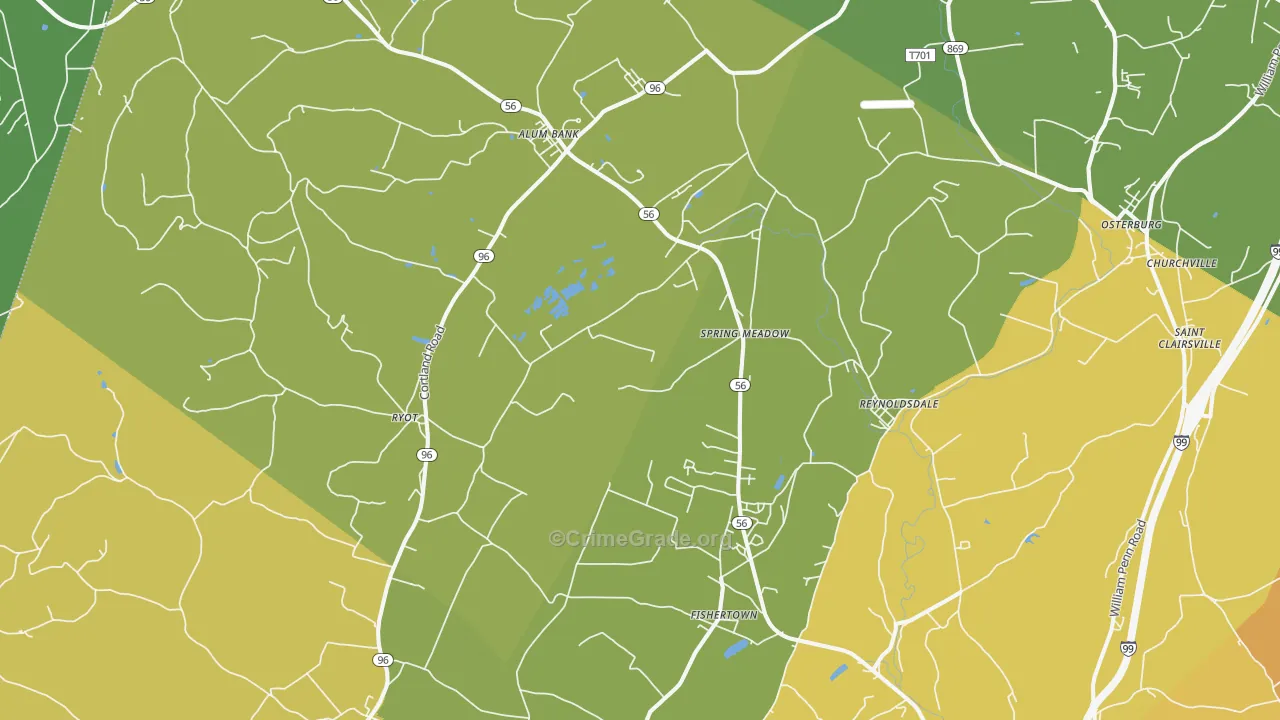 Fishertown, PA Map of Vandalism Rates