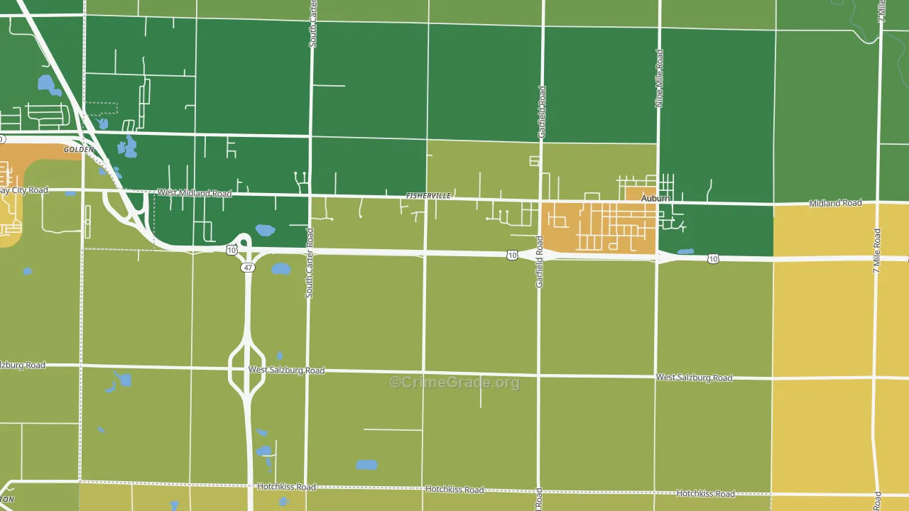 Fisherville, MI Map of Vandalism Rates