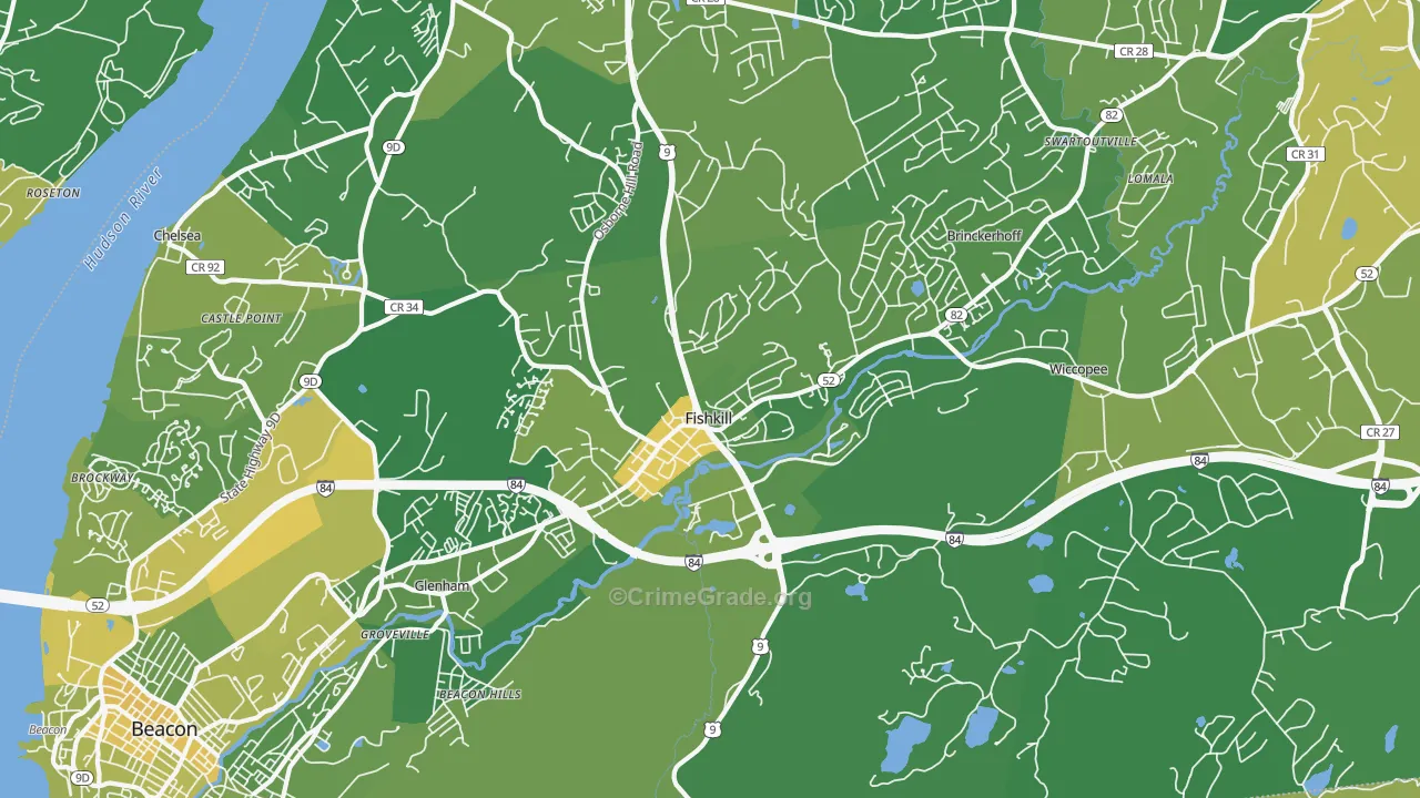 Fishkill, NY Map of Vandalism Rates