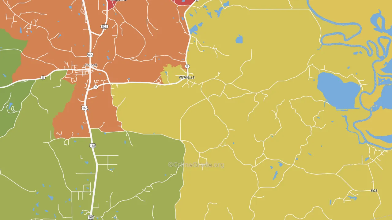 Fishville, LA Map of Vandalism Rates