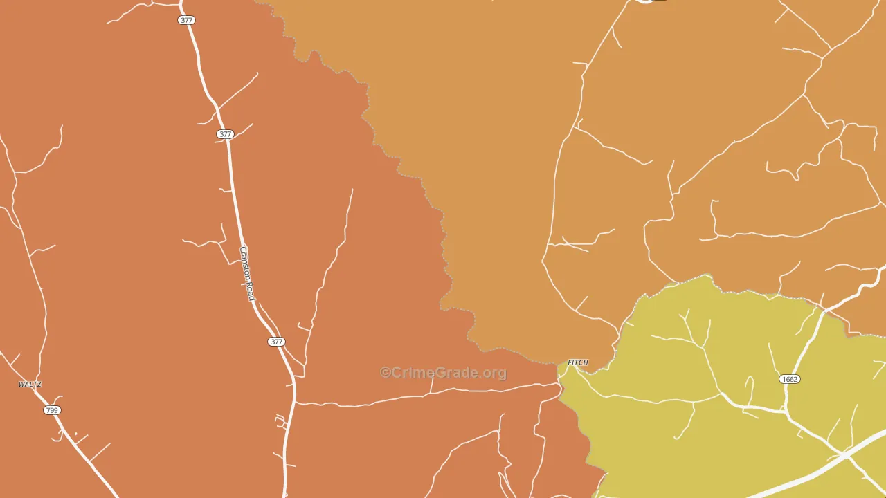 Fitch, KY Map of Vandalism Rates