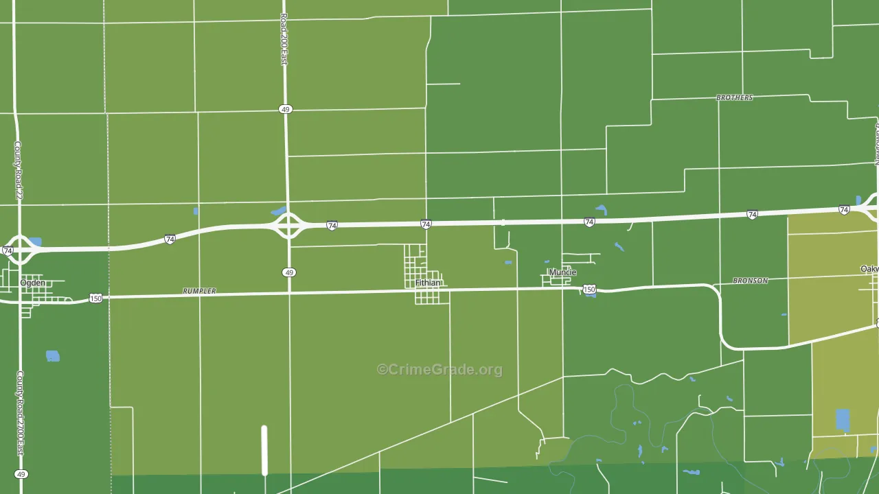 Fithian, IL Map of Vandalism Rates