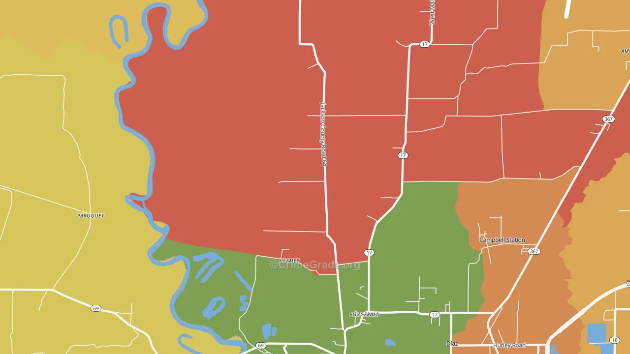 Fitzgerald, AR Map of Vandalism Rates