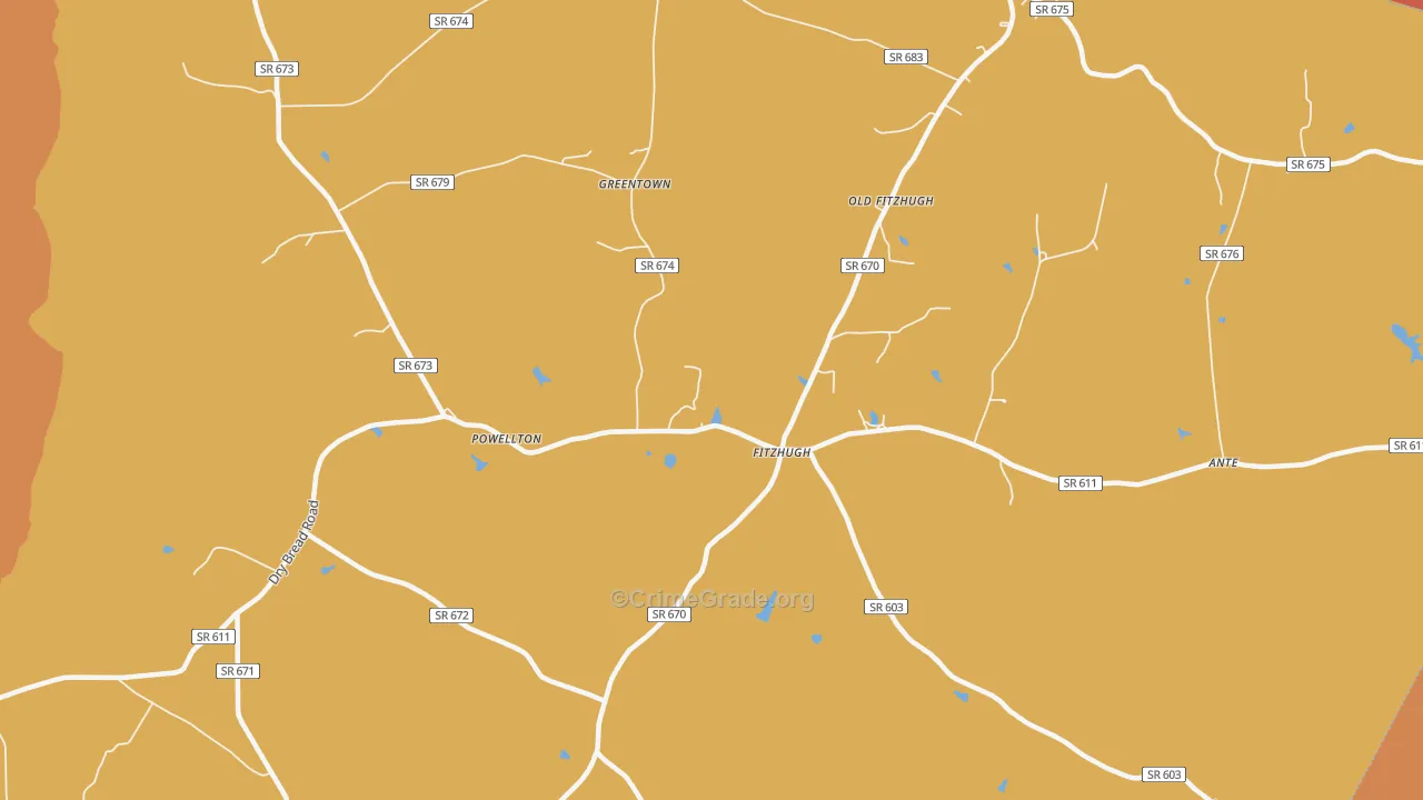 Fitzhugh, VA Map of Vandalism Rates