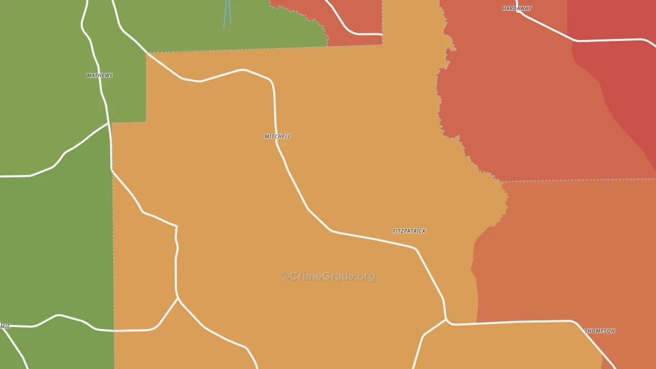 Fitzpatrick, AL Map of Vandalism Rates