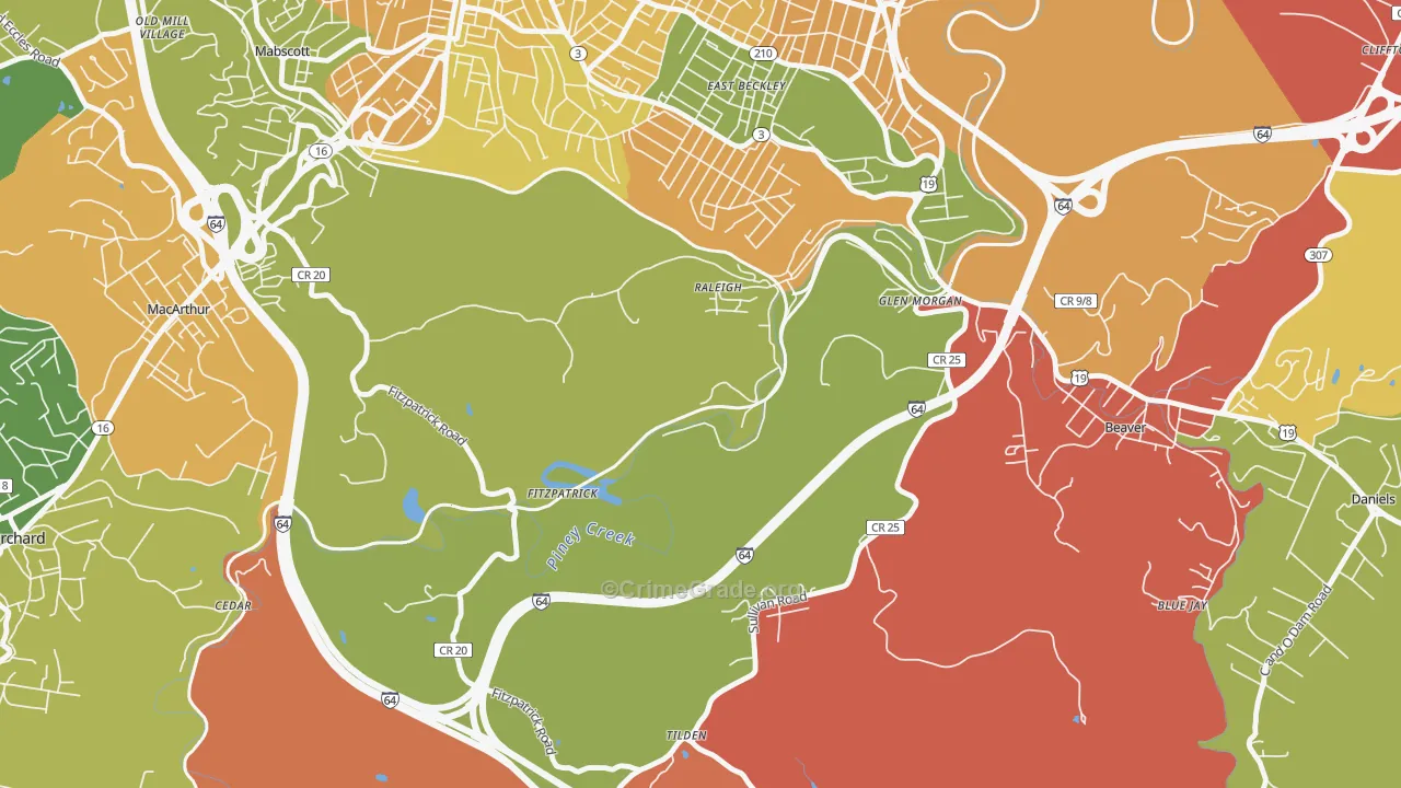 Fitzpatrick, WV Map of Vandalism Rates