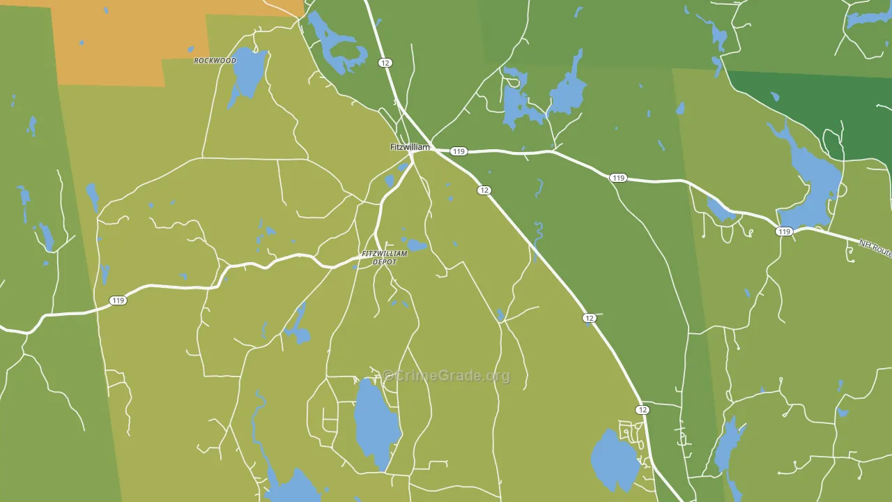 Fitzwilliam, NH Map of Vandalism Rates