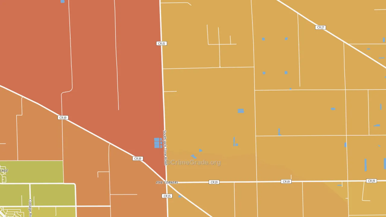 Five Corners, CA Map of Vandalism Rates