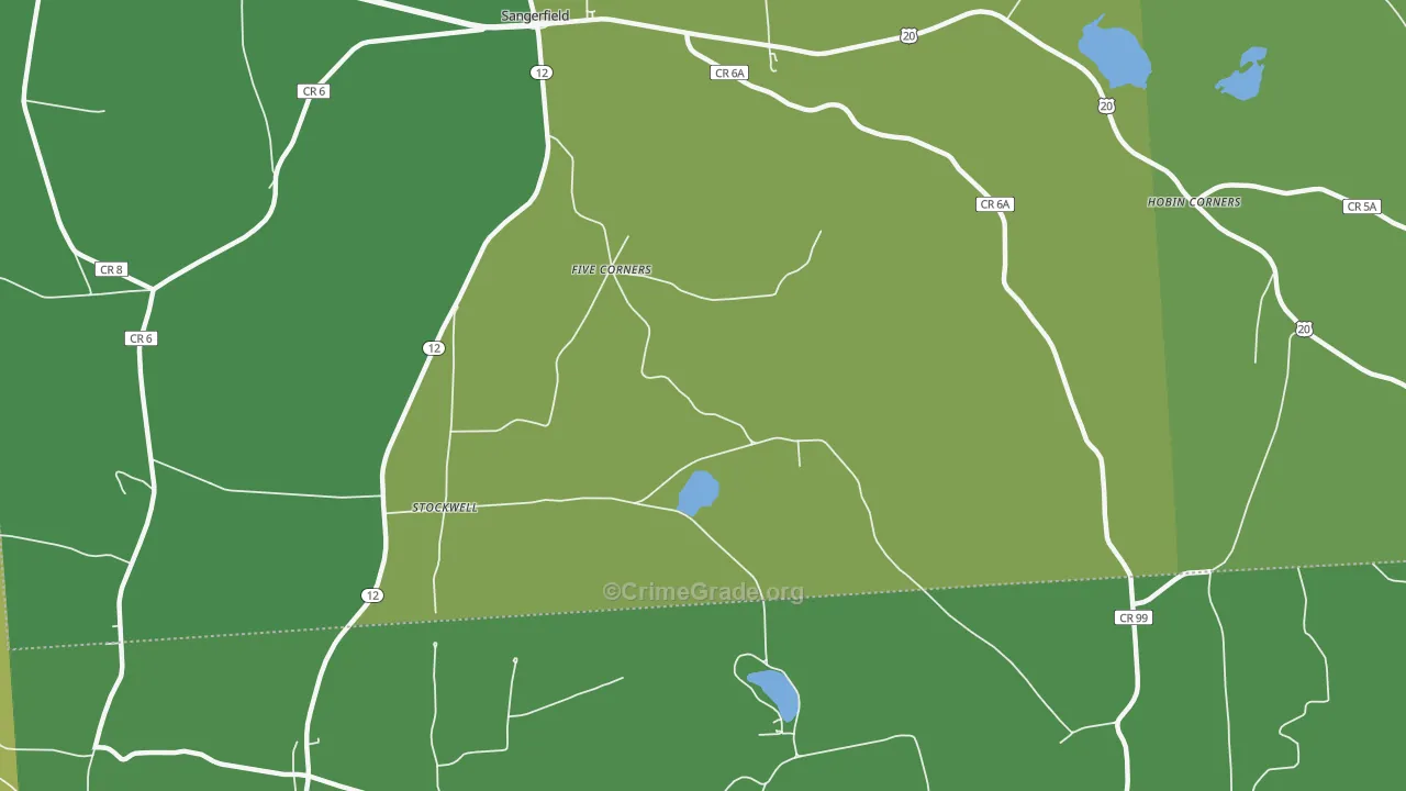 Five Corners, NY Map of Vandalism Rates