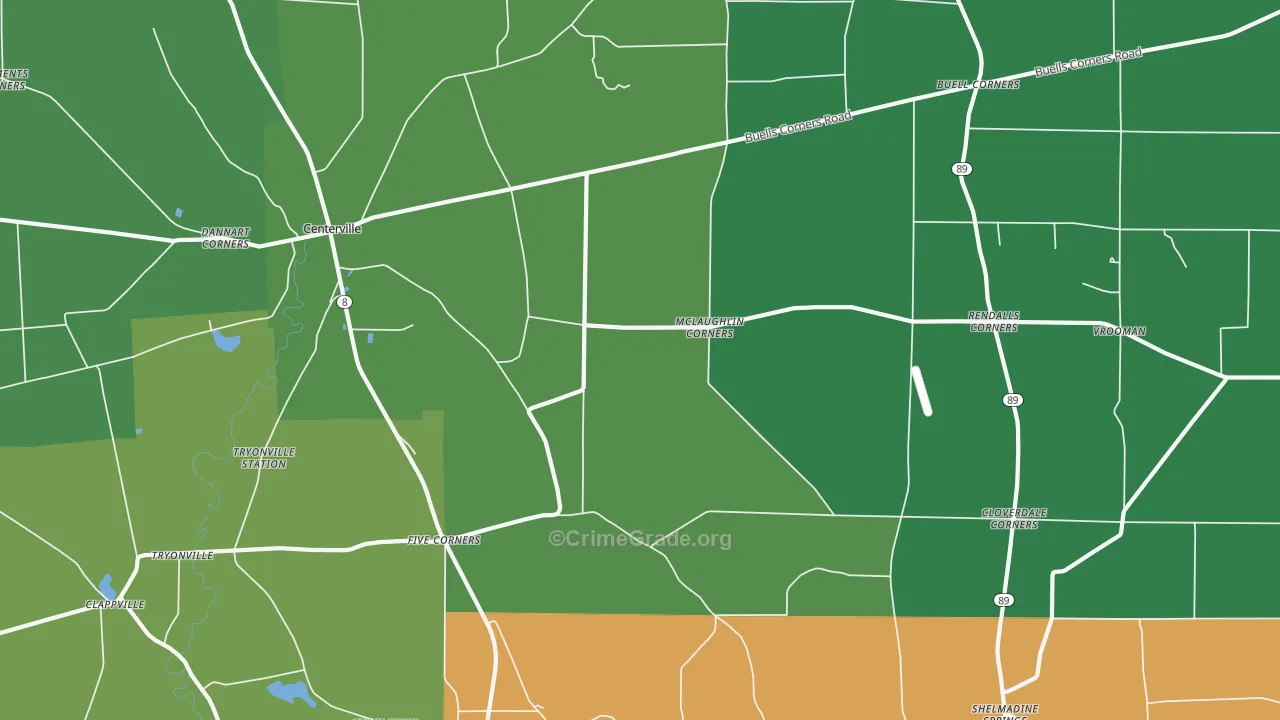 Five Corners, PA Map of Vandalism Rates