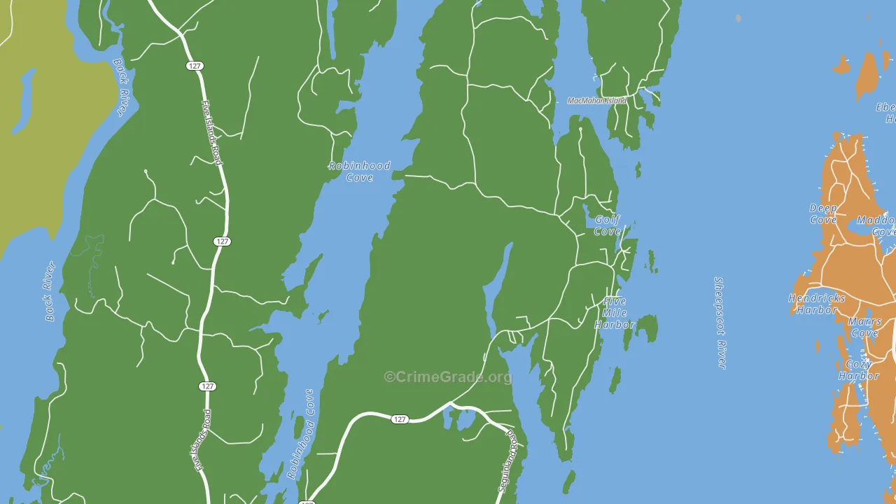 Five Islands, ME Map of Vandalism Rates