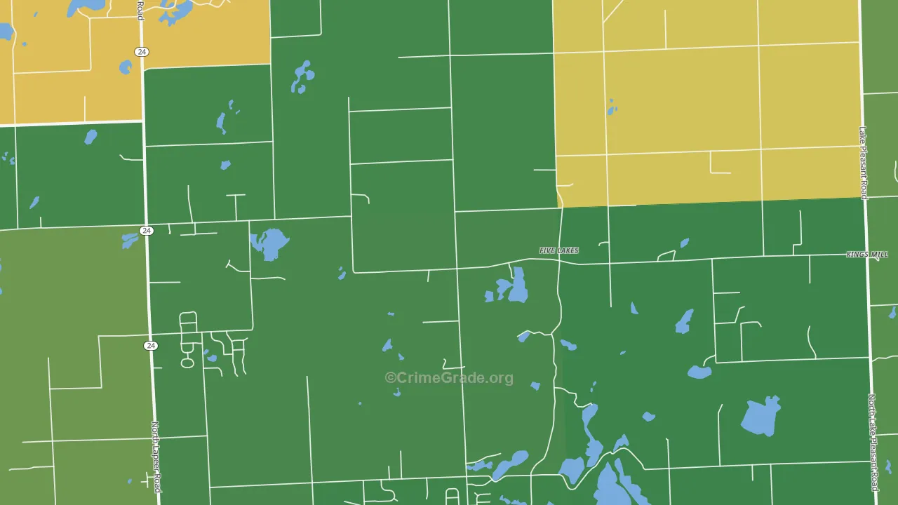 Five Lakes, MI Map of Vandalism Rates