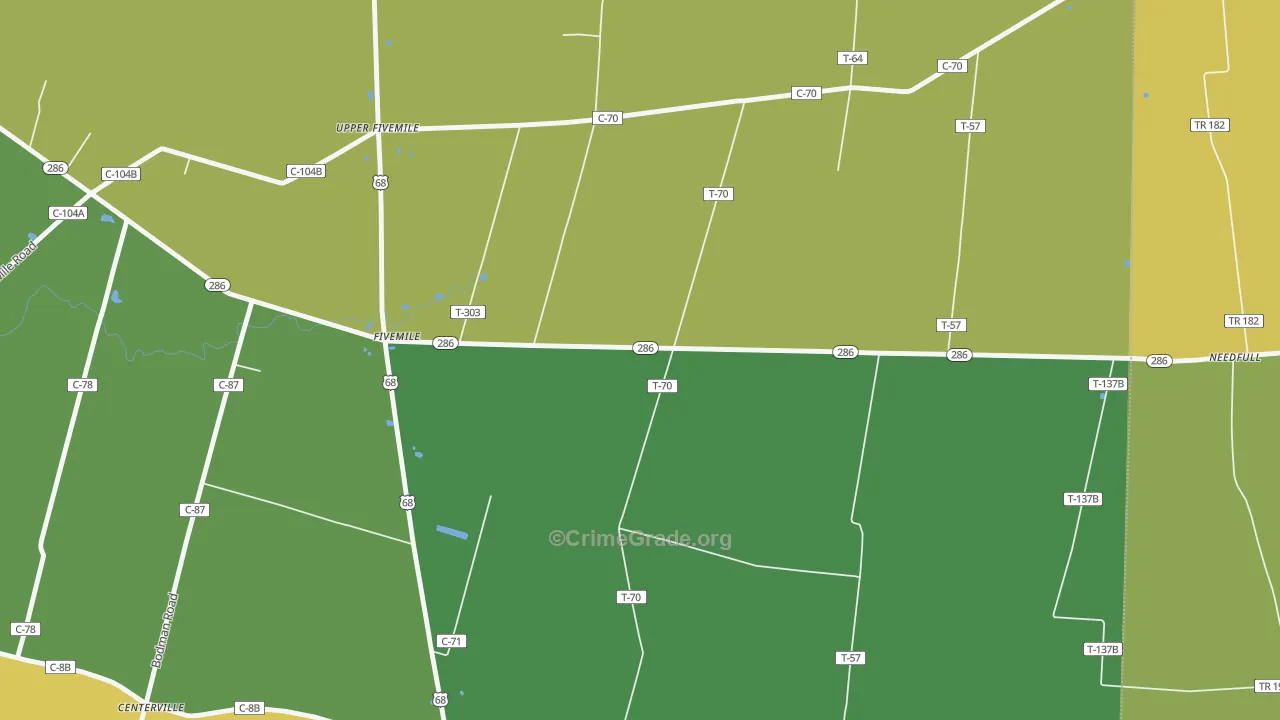Five Mile, OH Map of Vandalism Rates