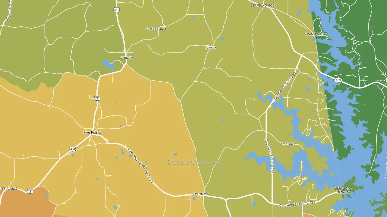 Five Points, AL Map of Vandalism Rates