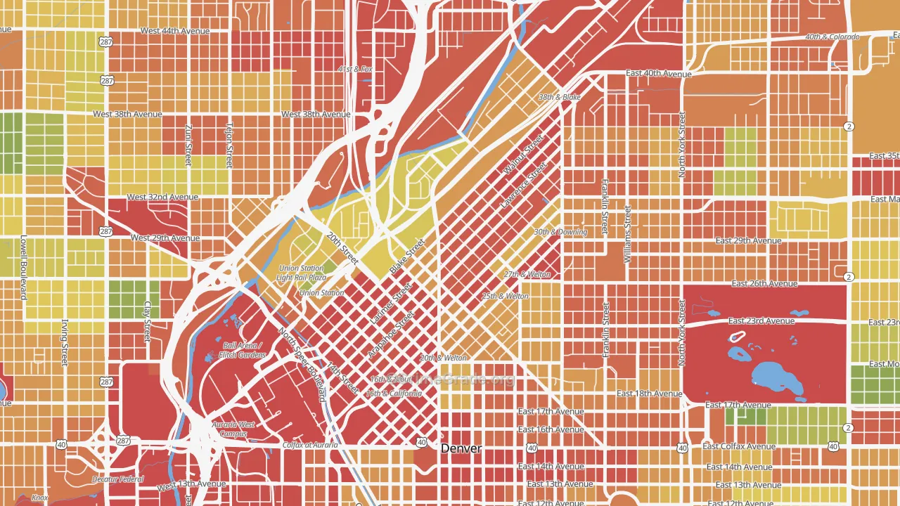 Five Points, Denver, CO Map of Vandalism Rates