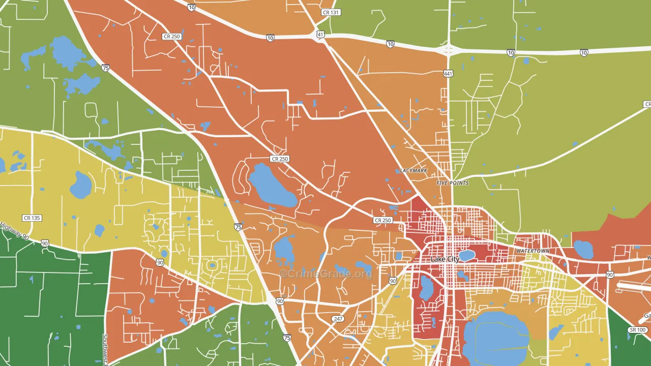 Five Points, FL Map of Vandalism Rates