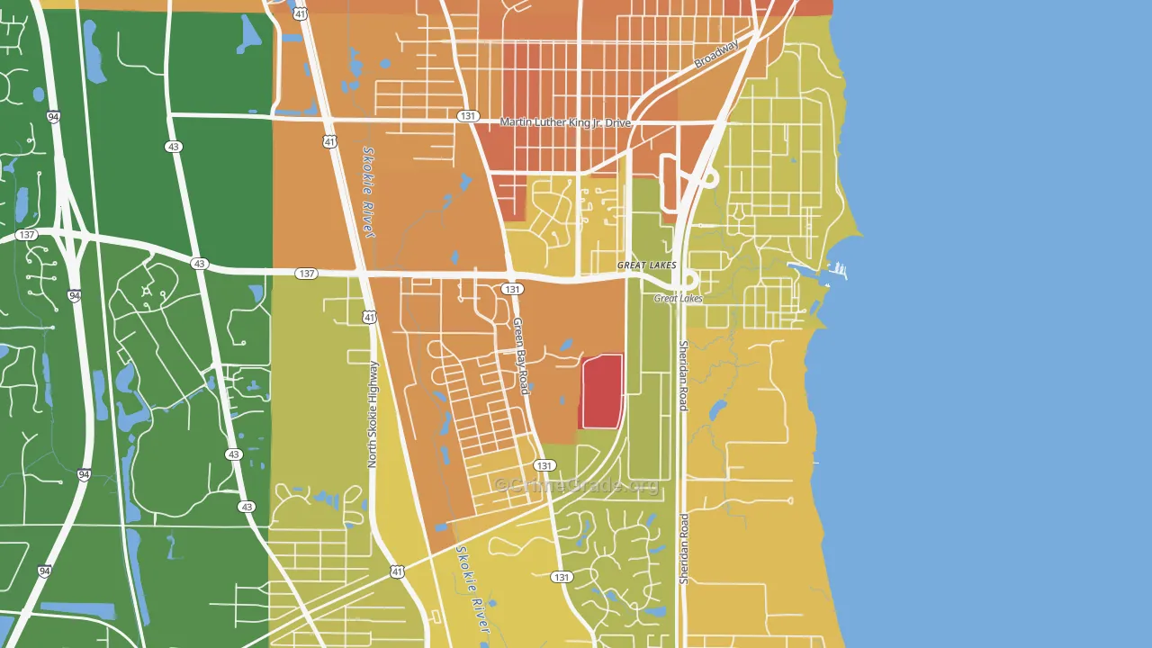 Five Points, Great Lakes, IL Map of Vandalism Rates