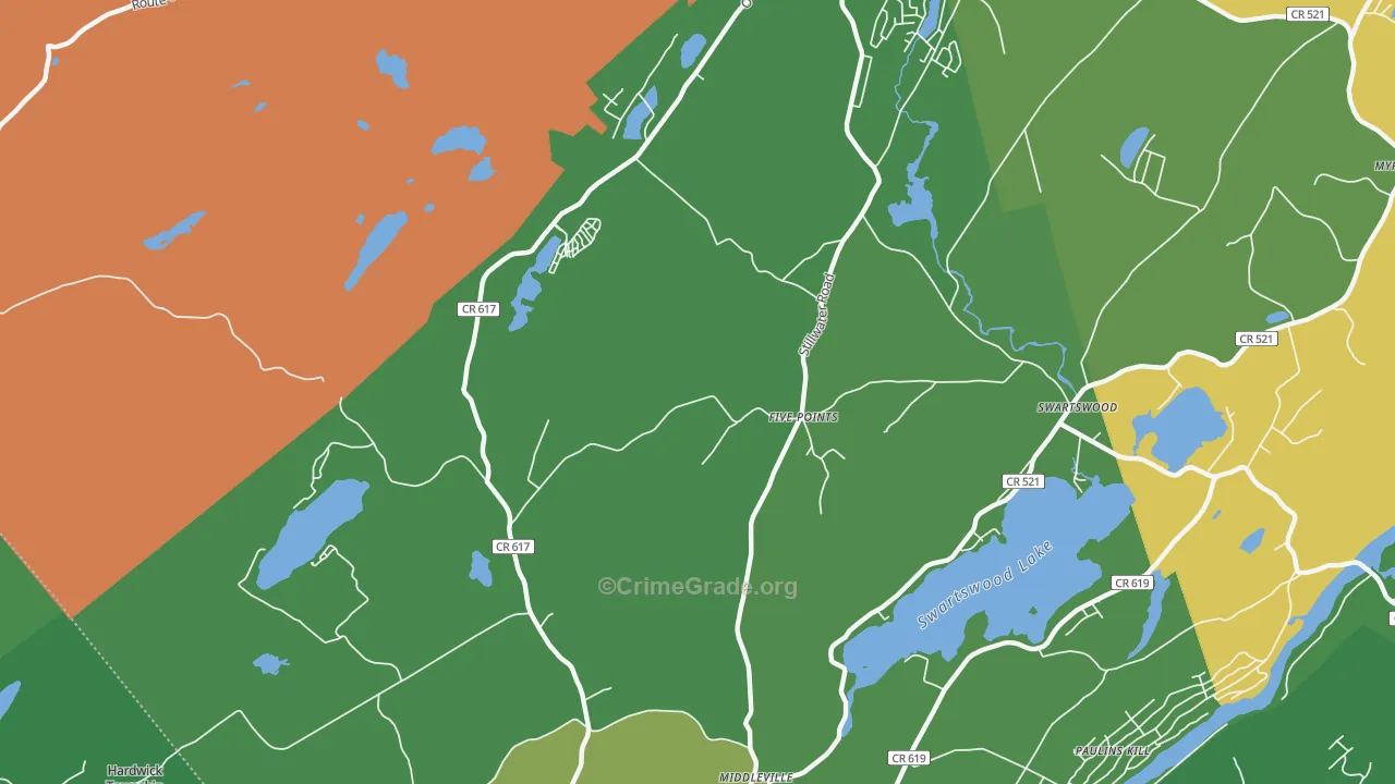 Five Points, NJ Map of Vandalism Rates