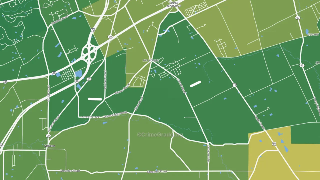 Five Points, PA Map of Vandalism Rates