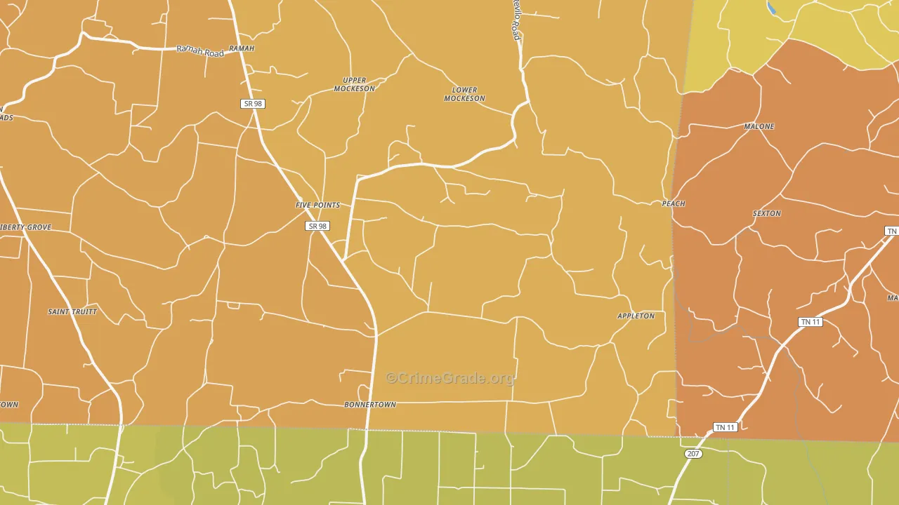 Five Points, TN Map of Vandalism Rates