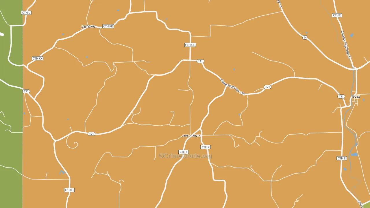 Five Points, WI Map of Vandalism Rates