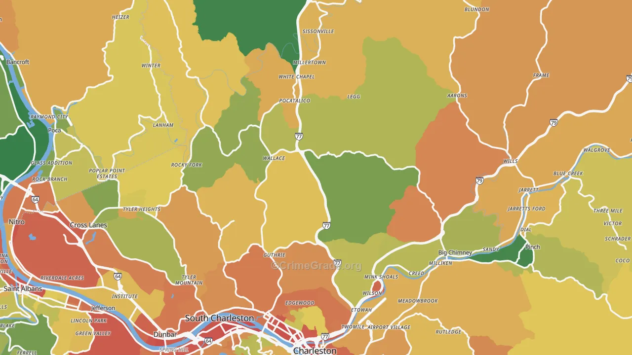 Fivemile, WV Map of Vandalism Rates
