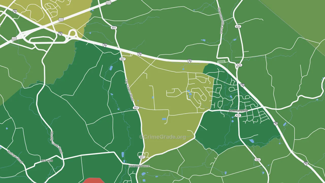 Fivepointville, PA Map of Vandalism Rates