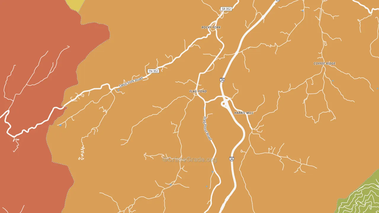 Flag Pond, TN Map of Vandalism Rates
