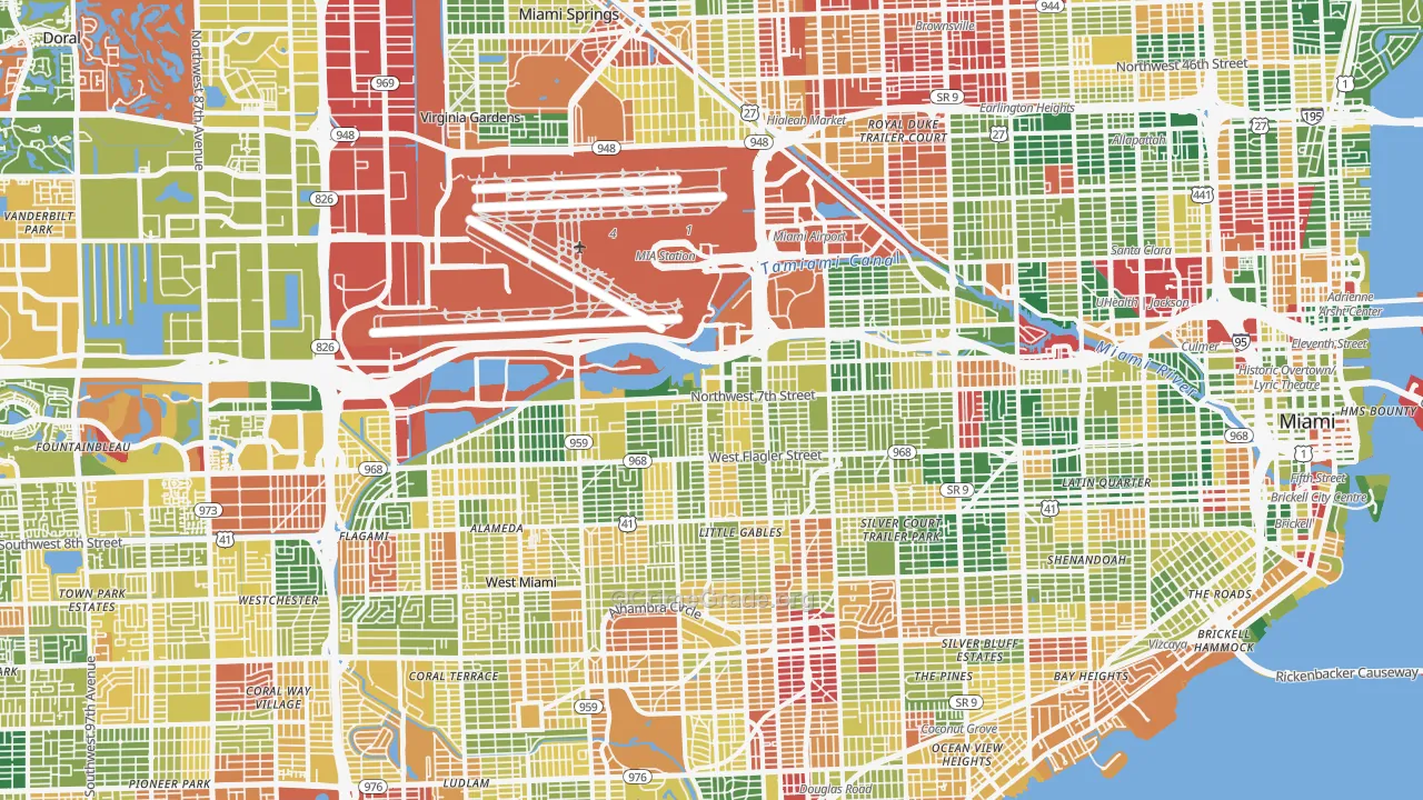 Flagami, Miami, FL Map of Vandalism Rates