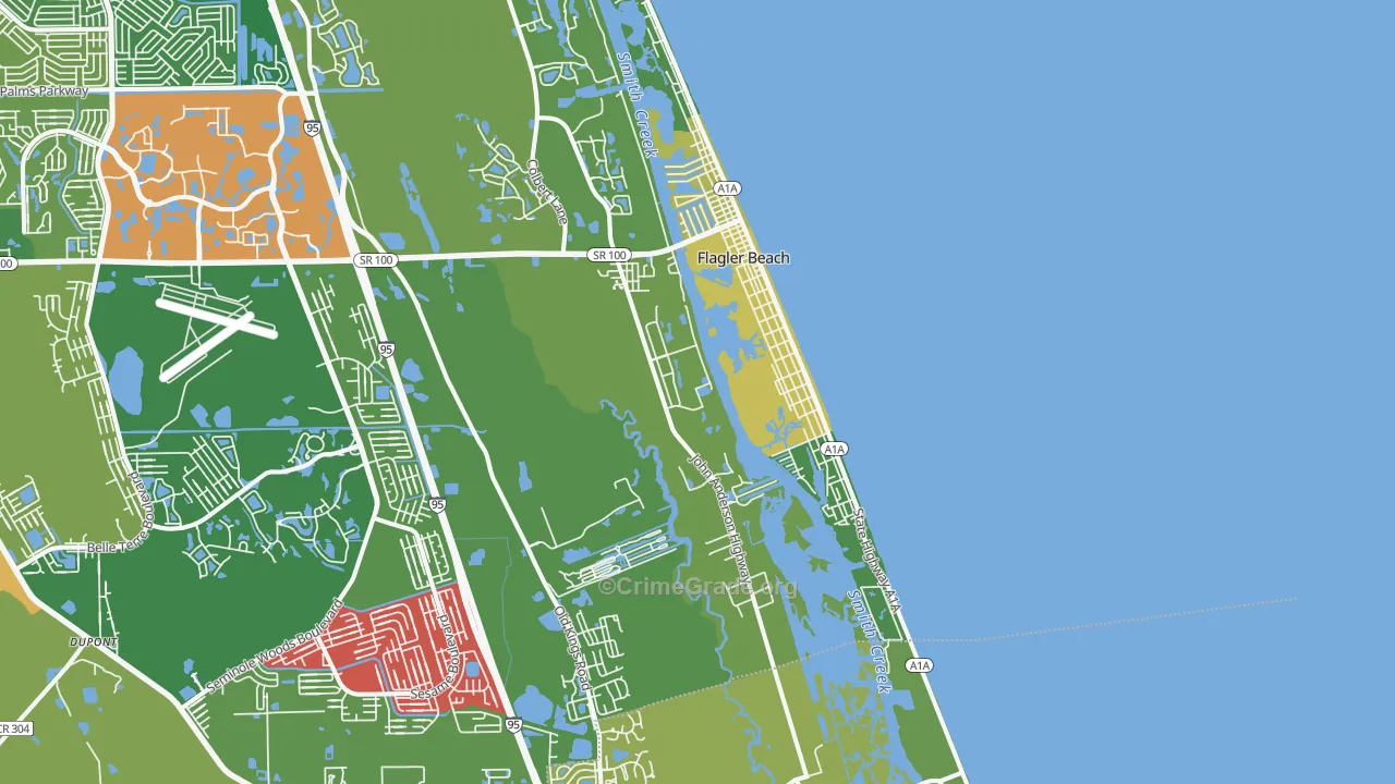 Flagler Beach, FL Map of Vandalism Rates