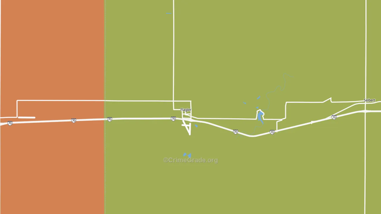 Flagler, CO Map of Vandalism Rates