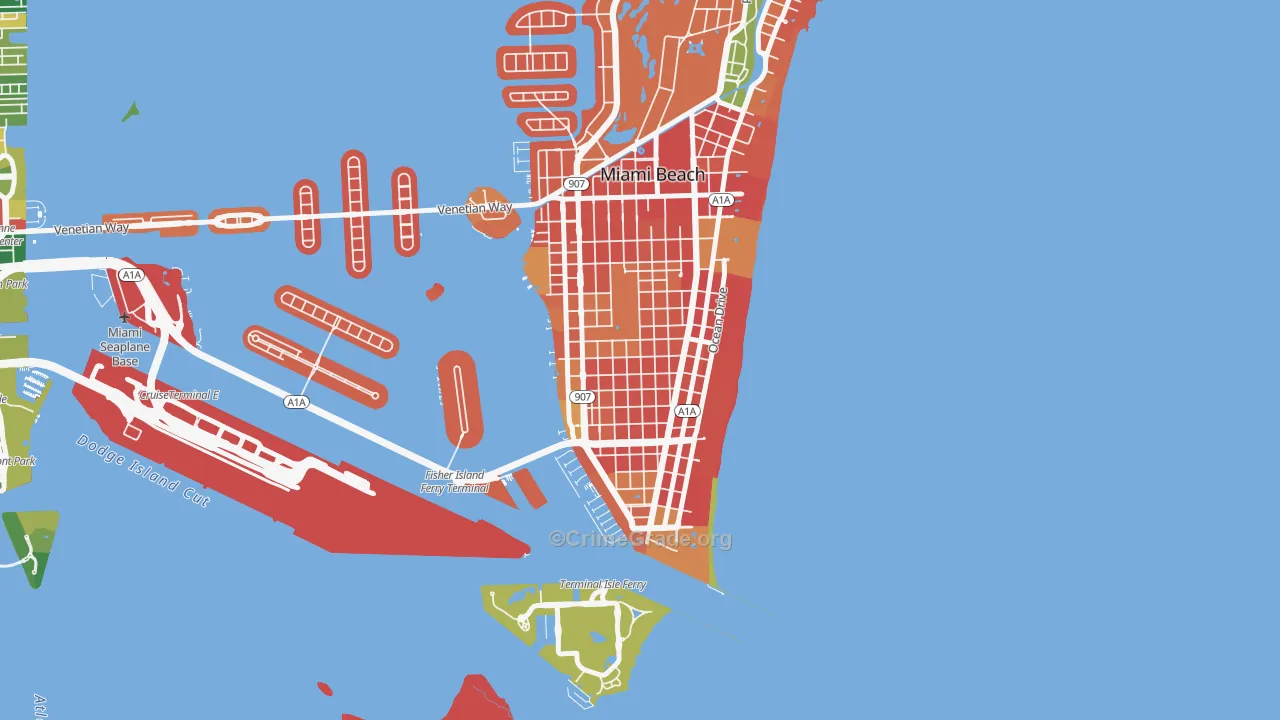 Flamingo-Lummus, Miami Beach, FL Map of Vandalism Rates