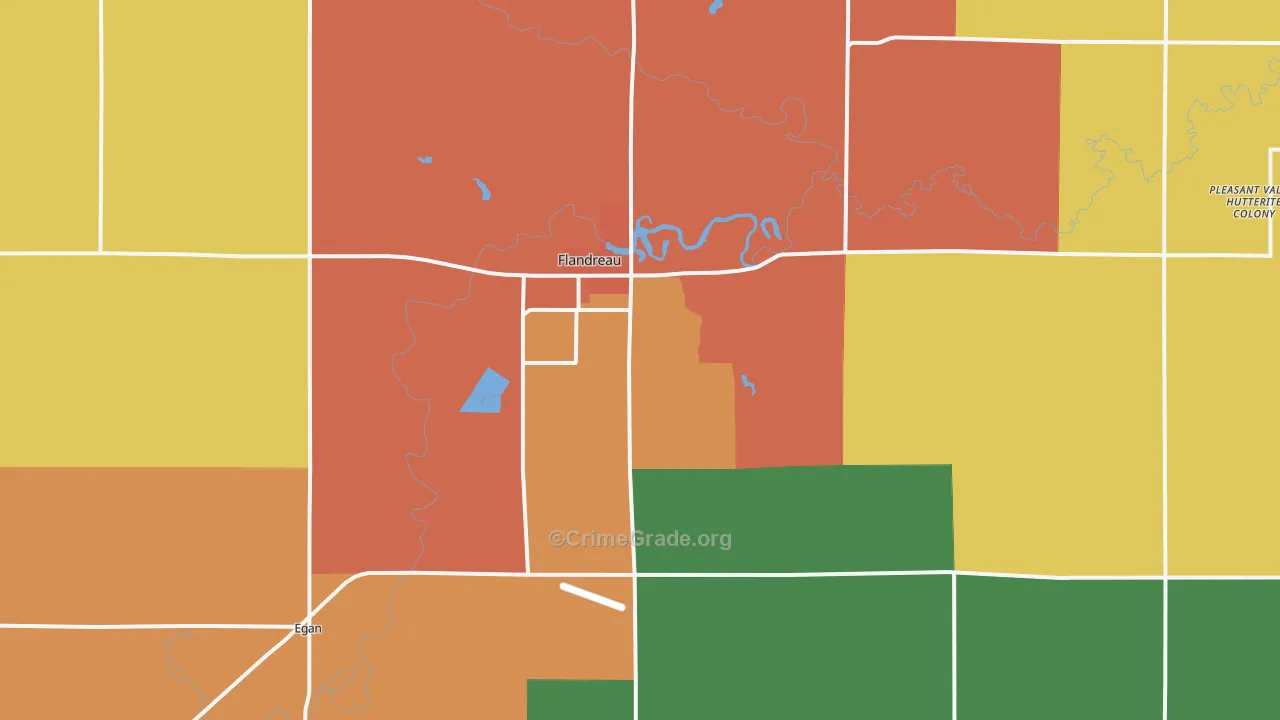 Flandreau, SD Map of Vandalism Rates