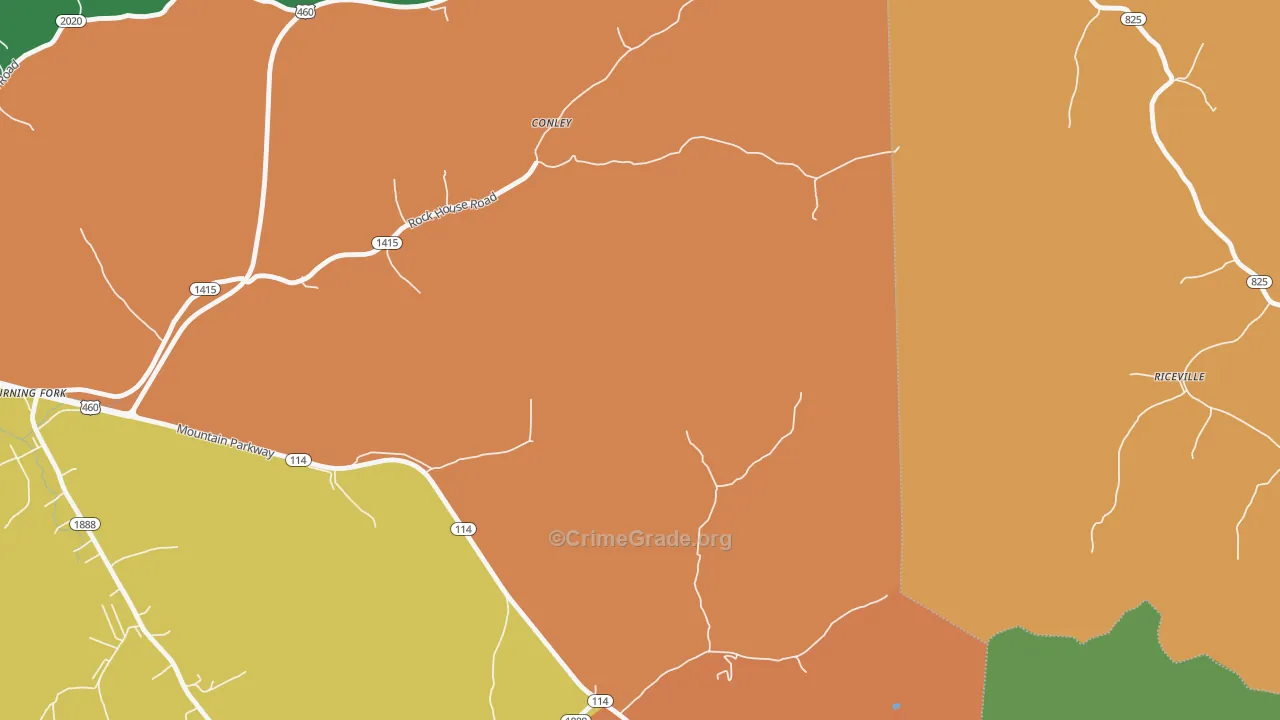 Flat Fork, KY Map of Vandalism Rates