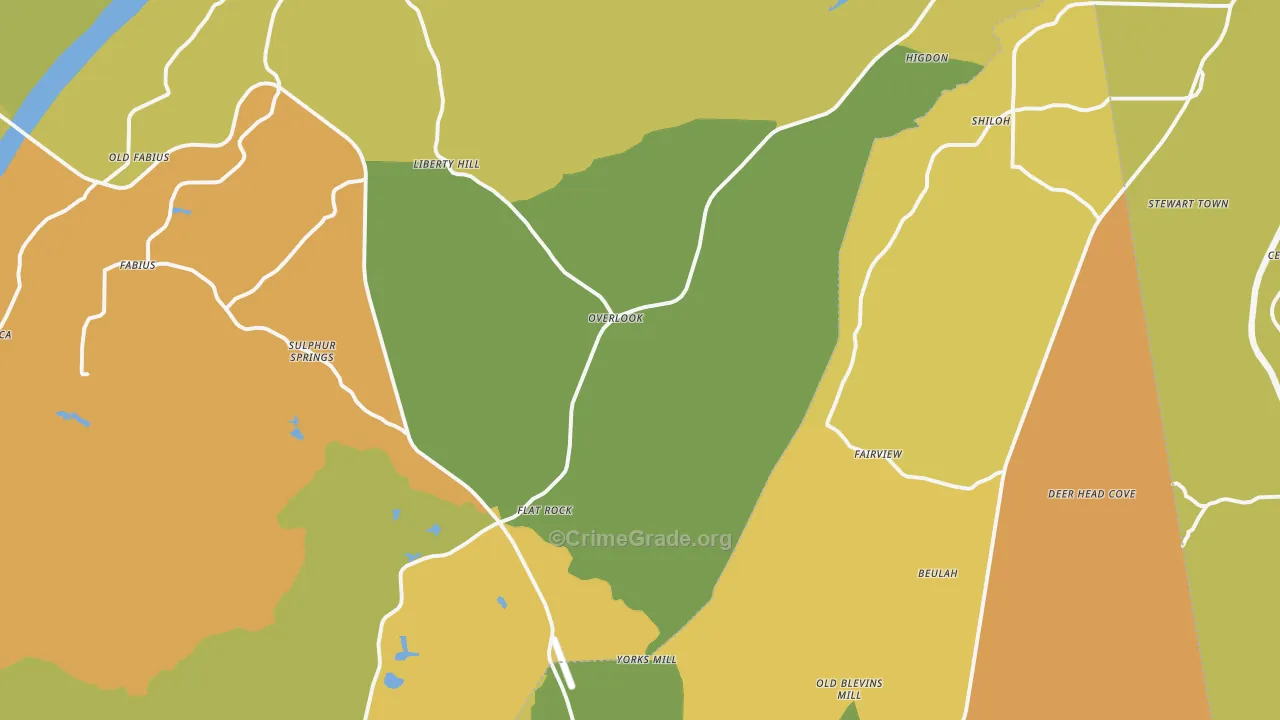 Flat Rock, AL Map of Vandalism Rates