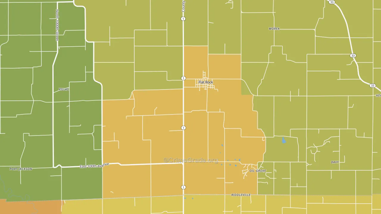 Flat Rock, IL Map of Vandalism Rates