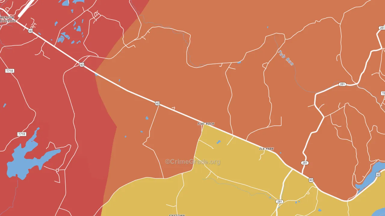 Flat Rock, PA Map of Vandalism Rates