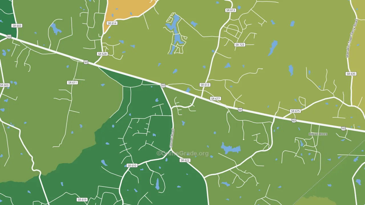 Flat Rock, VA Map of Vandalism Rates