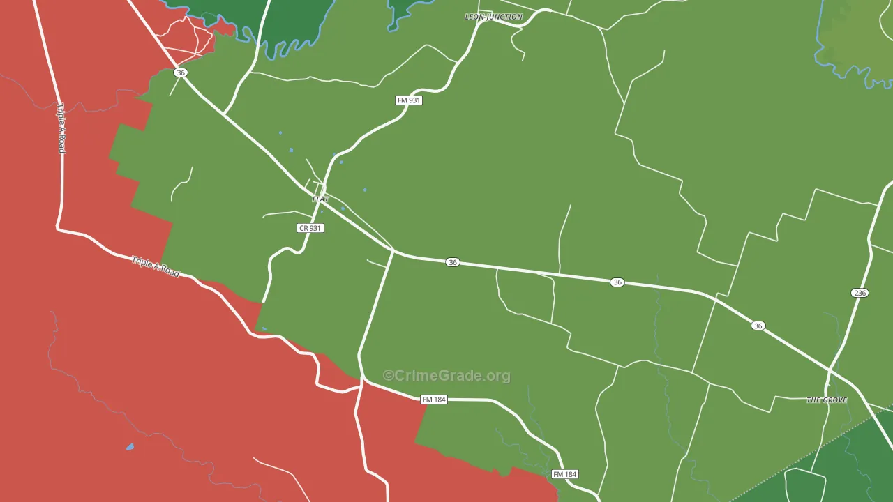 Flat, TX Map of Vandalism Rates