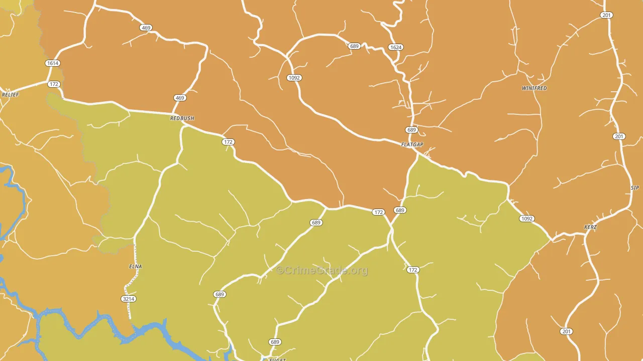 Flatgap, KY Map of Vandalism Rates