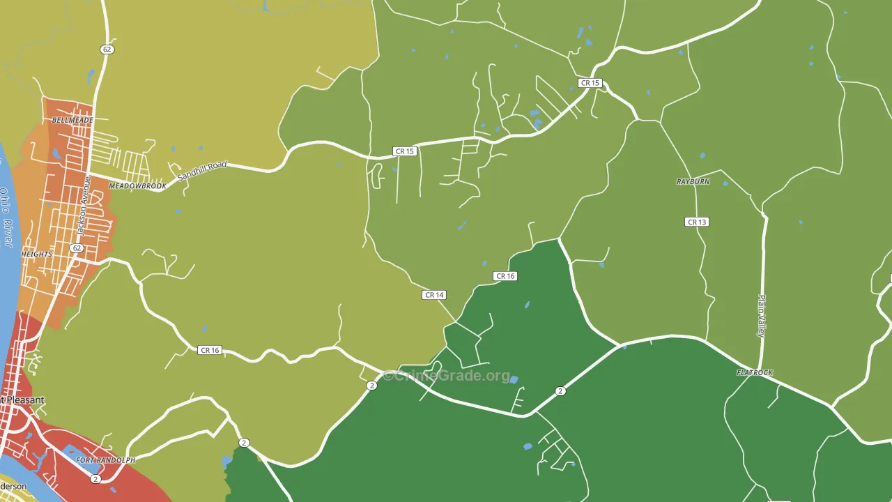 Flatrock, WV Map of Vandalism Rates