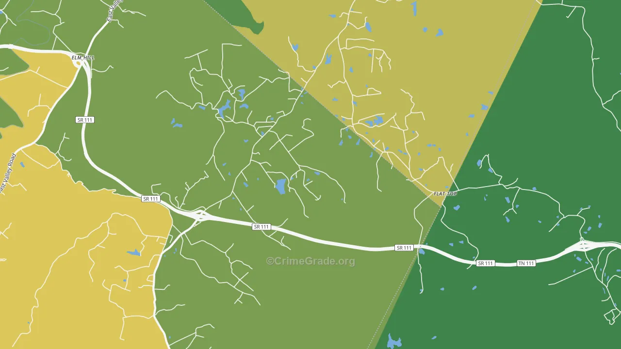 Flattop, TN Map of Vandalism Rates