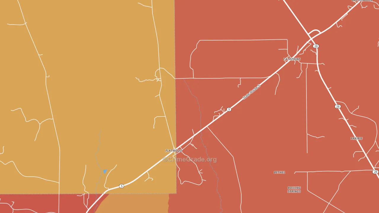 Flatwood, AL Map of Vandalism Rates
