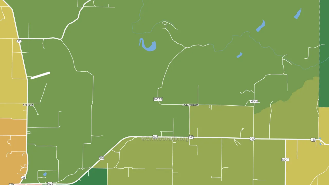 Flatwoods, MO Map of Vandalism Rates